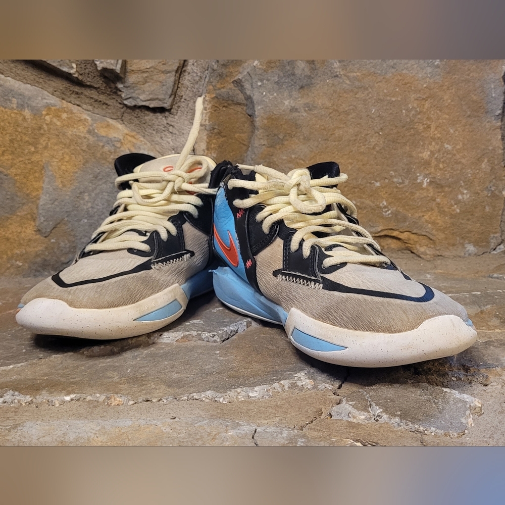 Nike Kyrie Infinity (GS) in the "Baltic Blue/Crimson" colorway.